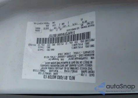 2010 Ford Focus Se z USA, uszkodzony, nr VIN 1FAHP3FN4AW188707